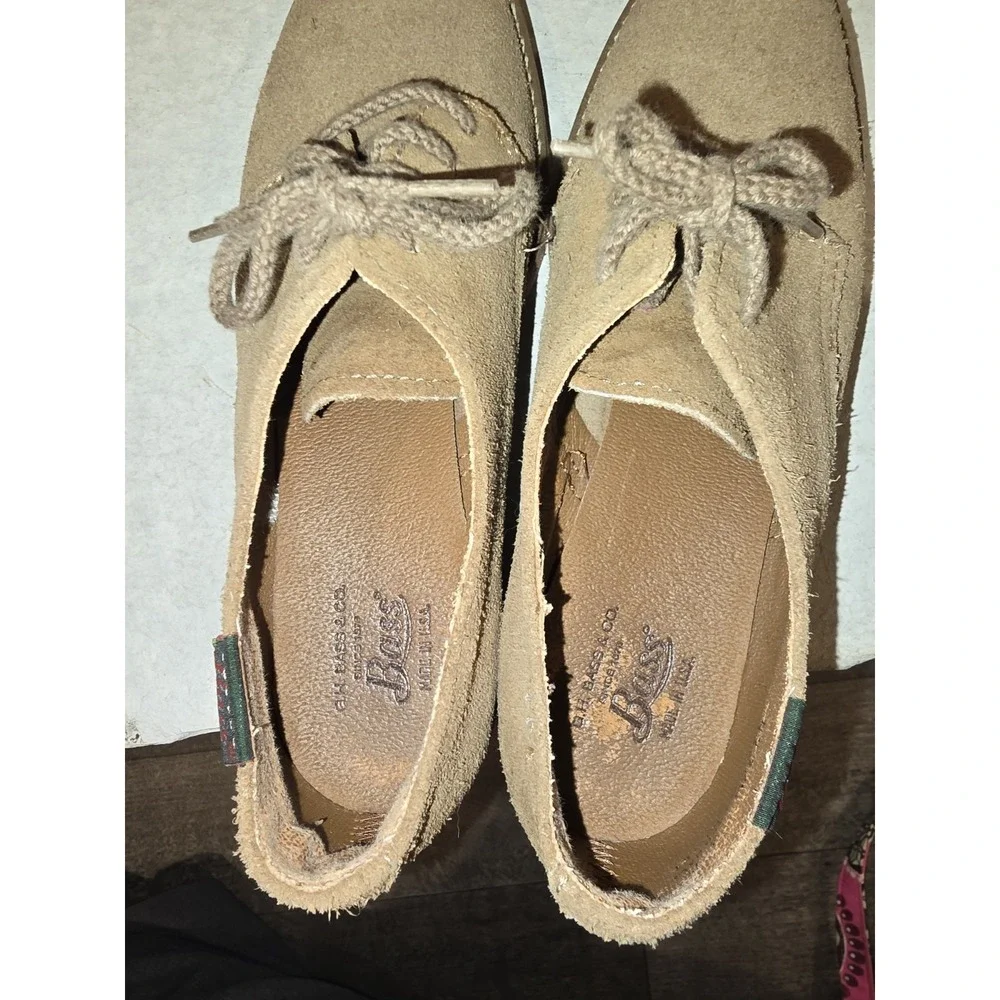 Youth‎ BASS BUC Elliott Oxford Shoes 5 M Tan Suede Lace Up School Dress Shoe